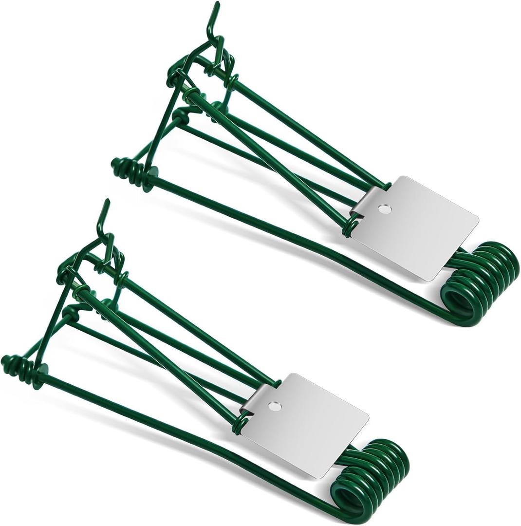 Qualirey 2 Pcs Outdoor Gopher Trap Easy Set Mole Trap Weather Resistant Gopher Killer Vole Killer for Lawn Garden Farm (Green)