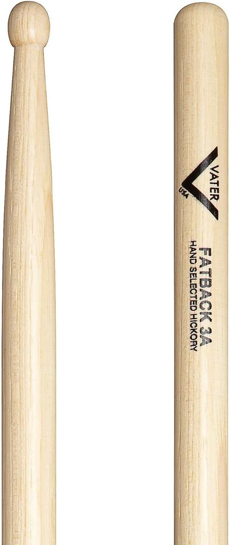Vater 3A Wood Tip Hickory Drum Sticks, Pair