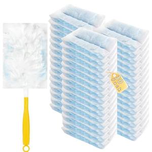 30 Pack Duster Refills Compatible with Swiffer Duster, Heavy Duty Multi Surface Duster Replacement with 1 Extra Handle for Cleaning Furniture, Blinds, Ceiling Fans and Car