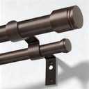 Double Curtain Rods for Windows 72 to 144 Inch, Bronze | 1 Inch Diameter Drapery Rods, Extra Long Adjustable Pole for Windows 93-140 Inch, 33lbs Weight Capacity, Simple End Finials