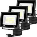 80W LED Floodlights 3 Pack, Super Bright Exterior Security Lights, IP66 Waterproof Outdoor Flood Light, 10,400LM 5000K Daylight White Work Lights for Garden, Garage, Patio