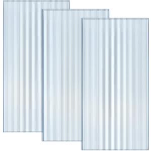 Hotop 3 Pcs Polycarbonate Greenhouse Panels Double Layer Polycarbonate Panels Waterproof UV Protected Sheet Corrugated Plastic Roof Greenhouse Replacement Cover (4' X 2' X 0.32")