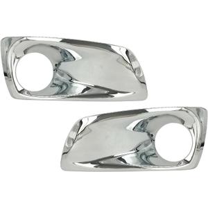 Pair Left & Right Side Chrome Fog Light Bezel Fog Lamp Cover Trim Fit for 2008-2015 Kenworth T660#N181002200 N181002100R