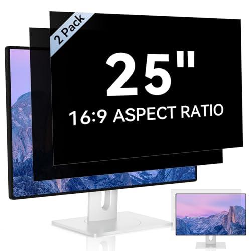 [2 Pack] 25 Inch Computer Privacy Screen for 16:9 Aspect Ratio Widescreen Monitor, Eye Protection Anti Glare Blue Light Computer Monitor Privacy Filter, Removable Anti-Scratch 25in Protector Film