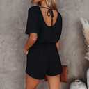 Lacozy Women's 2026 Summer Short Sleeve Off The Shoulder Rompers Casual Shorts One Piece Overall Jumpsuits Dressy (S)