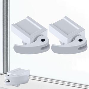 Enhon 2 Pack Window Locks, Diecast Durable Design, Compatible with Horizontal and Vertical Window, Fit 1/16 inch(0.16cm) up to Wide Rail, Easy Installation, Enhanced Safety (1-3/16 Inch Short Version)