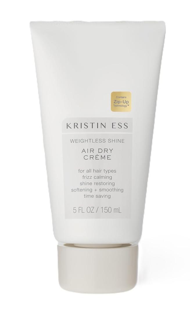 Kristin Ess Hair Weightless Shine Air Dry Cream for Curl Definition, Smoothing + Blowout Prep - Frizz Control - Light Hold - Women's Styling Product for Frizzy, Wavy + Curly Hair - Vegan (5 Fl Oz (Pack of 1))