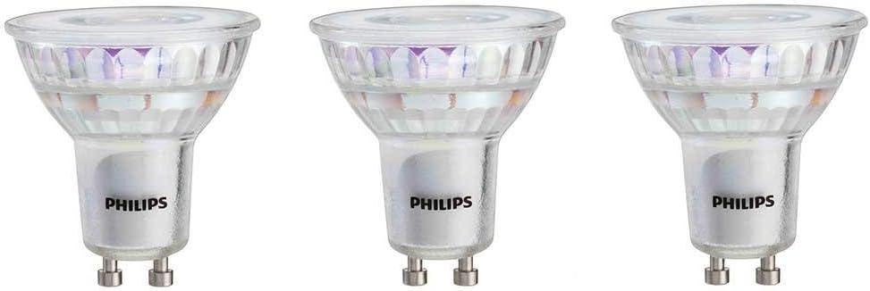 Philips LED GU10 Dimmable Spotlight Bulb - Pack of 3 - 50 Watts, Bright White - Energy Star Certified, Title 20 Compliant