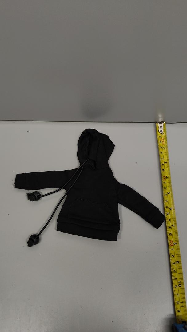Black Hoodie With Drawstring For Doll (8in x4in)