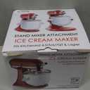 Ice Cream Maker Attachment for KitchenAid, Fits KitchenAid 4.5/5QT & 6QT Mixers, Frozen Ice Cream & Sorbet Gelato Maker, 2 Quart, White