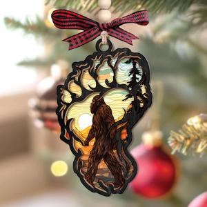 Bigfoot Ornament - Perfect Sasquatch Gifts for Christmas, Unique Bigfoot Treasures for Christmas Tree Display, Appealing Sasquatch Ornament, Big Foot Gifts for Enthusiasts, Ideal Big Foot Ornaments