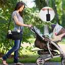 Momcozy NON-SLIP Universal Stroller Organizer | Insulated Cup Holder | Detachable Phone Bag & Shoulder Strap | Fits Uppababy, Baby Jogger, Britax, BOB, Umbrella and Pet Stroller