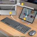SABLUTE Bluetooth Keyboard and Mouse for Mac — 7-Color Backlit, Multi-Device, Rechargeable, Full-Size Wireless Keyboard Mouse Combo with Quiet Scissor-Switch Keys & Tilt Legs for Mac (Space Gray)