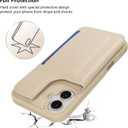 iCoverCase Compatible with iPhone 16 Wallet Phone Case with Card Holder for Women Men, [RFID Blocking] Card Slots PU Leather Protective Wallet Case 6.1 Inch (Beige)