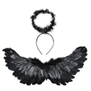 Angel Wings Costume Accessories-Feather Wings with Halo Headband Set for Adults, Lightweight Adjustable Fairy Wings,Cosplay
