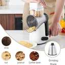 Weltonhm Rotary Cheese Graters with 4 Blades, Hand Crank Cheese Grater with Waffle Slicer, Red, Black and White Cheese Shredder with Suction Base, Easier for Shredding & Grating (White, 4 Graters)