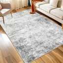 WITSHOCK 5x7 Area Rugs for Living Room : Machine Washable - Non Slip Modern Abstract Rug for Bedroom Under Dining - Stain Resistant for Household - Pet Owners (Grey) (Gray/White)