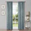 Superior Blackout Curtains, Room Darkening Window Accents, Sunblocking, Thermal, Modern Geometric Waves with Rod Pockets, Curtain Set of 2 Panels, 26 W X 84 L, Teal