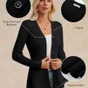 GRACE KARIN Long Sleeve Cardigan Sweaters for Women, Button Up Knit Blazer, Lightweight Business Casual Peplum Tops (Small, Black)