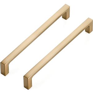 Ravinte 5 Pack Solid 6-1/4 Inch Square Cabinet Handles - Champagne Bronze Pulls for Drawers and Kitchen Cabinets - Hardware Handles