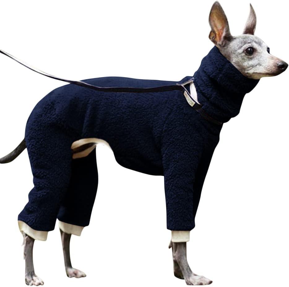 Esobo Fashion Winter Dog Warm Coat Jacket Four-Legged Neck Warm Pet Sweaters for Small Medium Large Dogs (Navy)