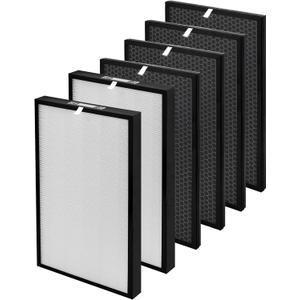 6 Pack 5000 Replacement Filters for Air Doctor 5000 Series Air Purifier, Includes 2 Efficiency + 4 VOC Units(Not Compatible with 5500 Series)