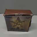 Juegoal Star Tree Topper with 20 LED Lights, Metal Golden Lighted Treetop Ornaments, Battery Powered Light Up Christmas Tree Decorations, 6.5 x 6.5 Inches