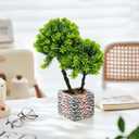 Small Fake Plants with Marble Planter, Fake Potted Plants Artificial Decor for Coffee Table Desk Shelf, 11.81" Faux Plants Indoor for Living Room Bathroom Bedroom Entryway Office