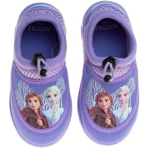 Disney Frozen Water Shoes for Girls- Pool Aqua Socks for Kids- Anna Elsa Sandals Princess Bungee Waterproof Beach Slides Sport Character Summer Slip-on Quick Dry (Toddler/Little Kid), Siz 9/10