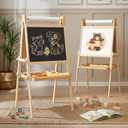 JOYOOSS Easel for Kids Ages 4-8 Easels for Toddlers Art Kids Easel Ages 8-12 Wooden Drawing Easels Double-Sided Magnetic Whiteboard Chalkboard with Paper Roll for Kid Dry Erase Board