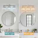 Modern 4 Light Crystal Vanity Light, Brushed Nickel Vertical Bathroom Light Fixture Over Mirror for Dressing Table Sink, Compatible with Dimmable Bulbs (Bulbs Not Included)