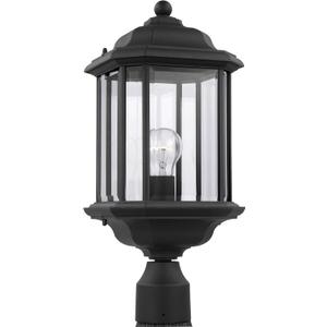 Generation Lighting 82029-12 Kent One Light Outdoor Post Lantern Hanging Modern Fixture, 20.25 Inch H, Black Finish, 1-Light, cETL Listed, Safety Rated for Wet Locations