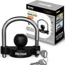RETRUE Universal Coupler Lock Trailer Locks Ball Hitch Trailer Hitch Lock Adjustable Security Heavy-Duty Steel fits 1-7/8 Inch, 2 Inch, 2-5/16 Inch Couplers, Black