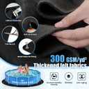 15 FT Round Pool Liner Pad for Above Ground Pools, 300GSM Heavy Duty Thickened Pool Pad with Grommets & Stakes, Anti-Shift Underlay Mat, Puncture & Weed Proof Pool Ground Mat, Black