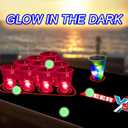 Glowing Beer Pong Table Mat for Drinking Game Light Up Plastic Cups and Pongs Beer Pong Set for Party Game Indoor Outdoor Pong Game, Party Supplies Decor 71 * 23inch