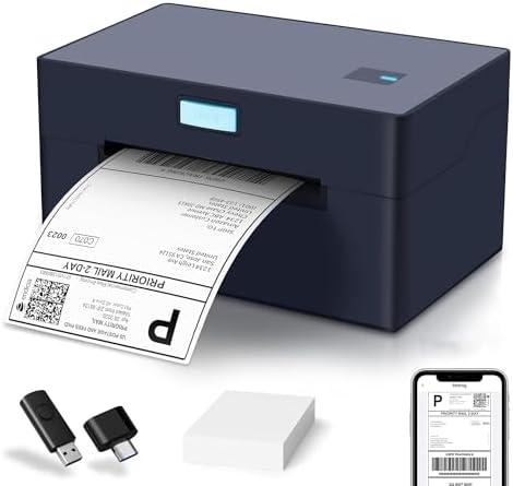 Liiuu Small Business Thermal Printer Maker Bluetooth Multifunctional Support Android, iPhone,Windows＆Mac Systems, Photo Sticker Printer Widely Used for Home &Small Businesses