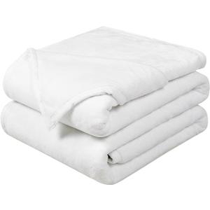 EASEALND Soft King Size Blanket All Season Winter Warm Microplush Lightweight Thermal Fleece Blankets for Couch Bed Sofa, 90x108 Inches, White