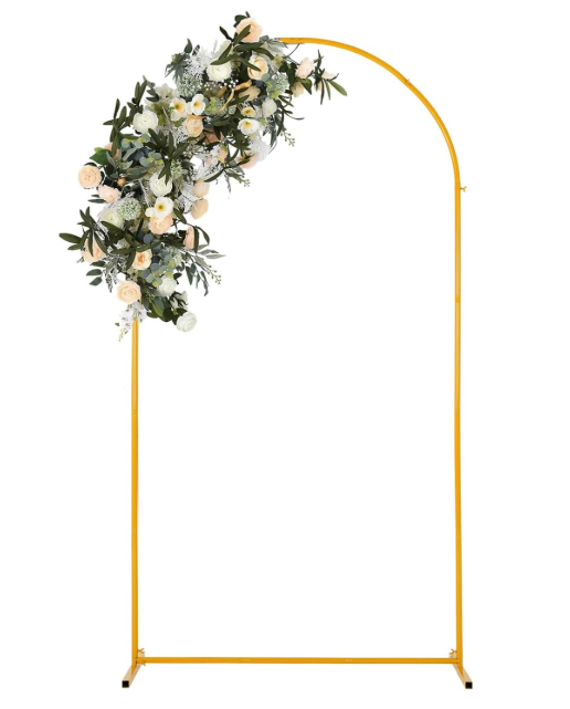 Vincidern 6.6 FT Wedding Arch Backdrop Stand for Parties, Balloon Arch Stand, Wedding Arches for Ceremony, Metal Arch Backdrop Stand for Bridal Baby Showers, Birthday Party Decoration Door Frame Goldq