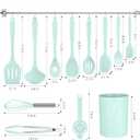 Kitchen Utensils Set-12 Pieces Silicone Cooking Utensils Set (Dishwasher Safe) 392F Heat Resistant Spatula Set,Kitchen Utensil Set for Nonstick Cookware,Best Kitchen Tools with Holder