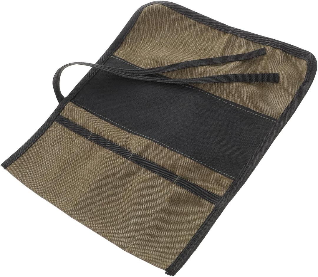 Baluue Roll up Tool Organizer Canvas Pouch Multipurpose Woodworking Tool Kit Storage Bag for Wrenches Screwdrivers Chisels Portable Roll for Craftsmen and Diy Enthusiasts