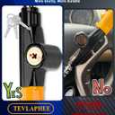 Tevlaphee Steering Wheel Lock - Anti Theft Device with Adjustable Car Wheel Lock, 3 Keys (Yellow)