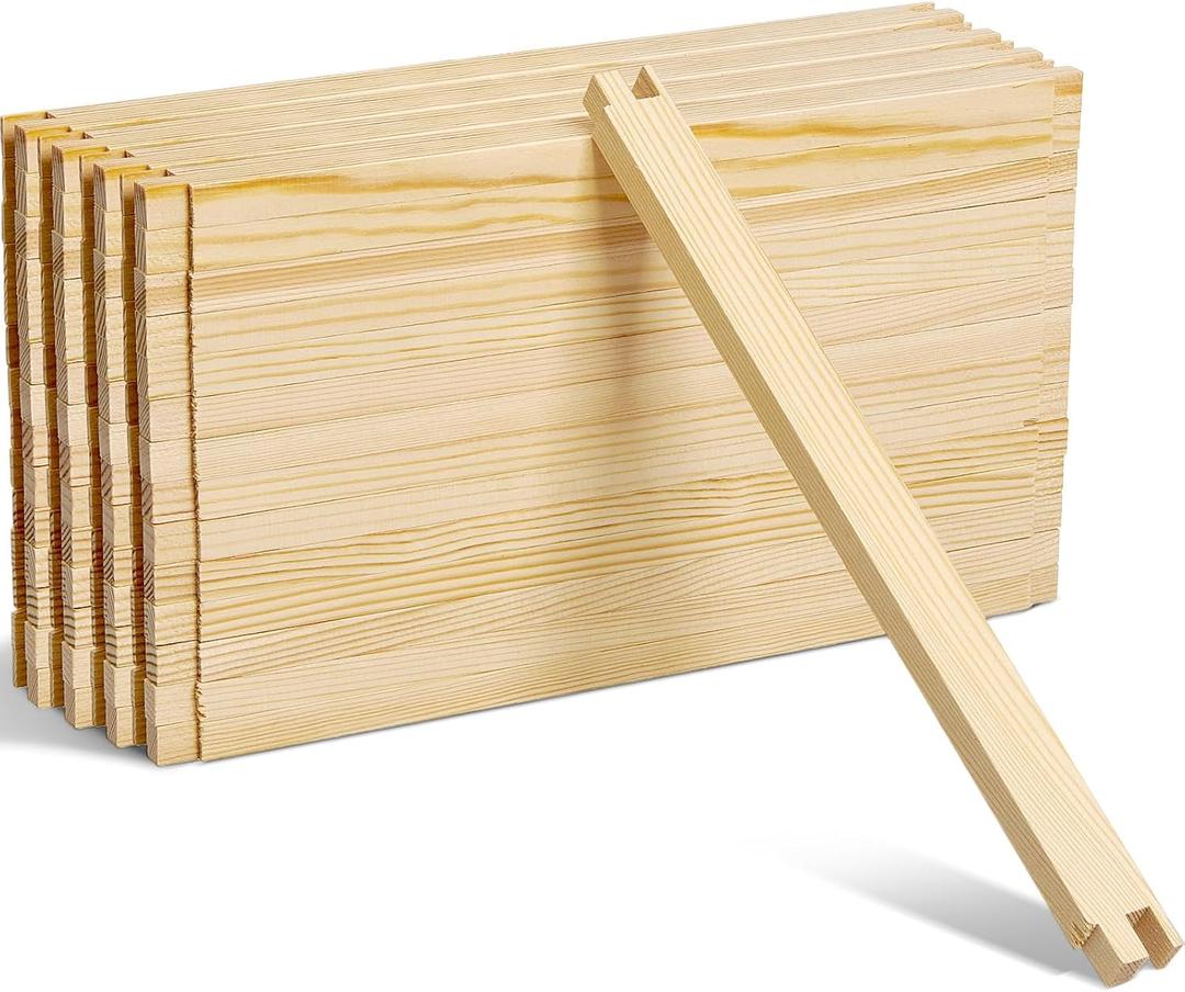 AceOrbit 20 Pcs Wood Needlepoint Stretcher Bars for Needlework, 12 Inches Stretcher Bar, Wood Canvas Frames for Embroidery, Cross Stitch & Quilting, Versatile Wooden Frame Bars for DIY Projects