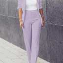 HuiSiFang Womens Fall Fashion 2 Piece Blazer Sets Open Front Blazers and Slim Fit Pants Suits Set, Size: XL