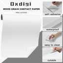 Oxdigi White Wood Contact Paper - 23.6 x 196 Inches - Self-Adhesive, Removable and Waterproof - Ideal Peel and Stick Wallpaper for Cabinet, Countertop, Desktop, Rental Property, Kitchen