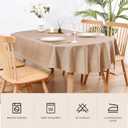 Wolkemer Faux Linen Large Oval Tablecloth Heavy Duty Wrinkle Resistant Fabric Table Cloths 60 x 120 Inch Flaxen Farmhouse Rustic Table Cover for Kitchen Dining Indoor Outdoor Tabletop Decoration