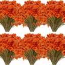 20 Bundles Artificial Fall Flowers Outdoor UV Resistant Fake Flowers No Fade Faux Plastic Plants Garden Porch Window Box Decorating (Fall Brown