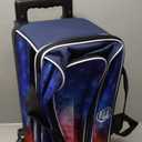 ELITE Basic Bowling Bag Double (2) Ball Roller with Rolling Wheels (Red/White/Blue)
