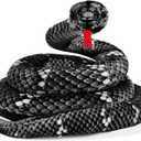 Snake Plush, Stuffed Snake Animal, 80in Large Toy Snakes for Kids, Giant Stuffed Animals Snake, Lifelike Plush Snake for Birthday Gift Party Prank Prop (Black) (71in)