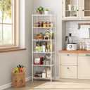HOMEFORT 6-Shelving Unit, Adjustable Wire Shelving, Metal Wire Shelf Rack Organizer for Kitchen, Pantry, Closet, Bathroom, Laundry, White, 21" W x 11" D x 69" H