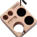 Normcore Compact Tamping Station, Wood Espresso Accessory Tool Organizer, Tamper WDT Holder Portafilters Stand For 51mm 54mm Espresso Machine, Adjustable Height, Solid American Ash Wood
